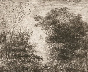 Charles Francois Daubigny - The Deer (Les Cerfs), 1862