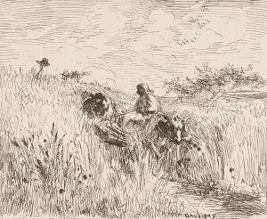 Charles Francois Daubigny - Sentier dans les Bles, 1862
