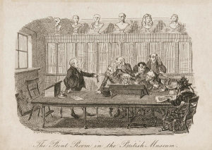 George Cruikshank - The Print Room at the British Museum, ca. 1828