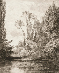 Charles Francois Daubigny - The Fishing Pool (La Pecherie), 1850