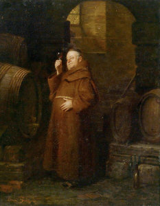 Eduard Grutzner - Monk Checking the Wine
