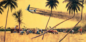 Mort Kunstler - Cutting Sugar Cane at Ramey AFB, Puerto Rico