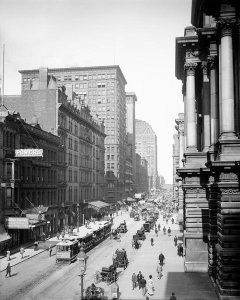 Vintage Chicago - Randolph Street east from LaSalle Street Chicago Illinois