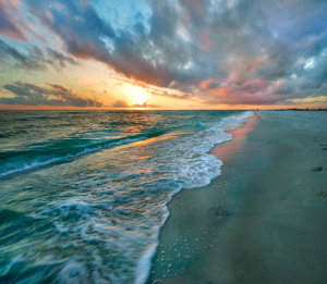 Tim Fitzharris - Beach at sunset, Gulf Islands National Seashore, Florida