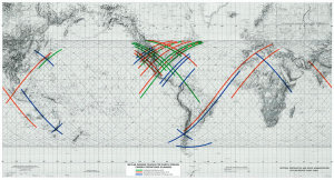 RG 263 CIA Published Maps - Map Showing Skylab Ground Tracks for Earth Terrain Camera Operations (Planned), 1973