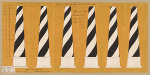 Department of Commerce. Bureau of Lighthouses - Cape Hatteras, North Carolina - Drawing of Spiral Stripes Design for the Lighthouse, 1873