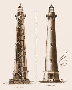 Department of Commerce. Bureau of Lighthouses - Cape Hatteras, North Carolina - Engraved copy of plans