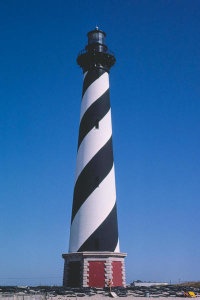 John Margolies - Cape Hatteras, North Carolina - Lighthouse Behind Sandbags