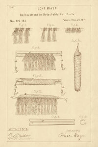 Department of the Interior. Patent Office. - Vintage Patent Illustrations: Detachable Hair Curls, 1871