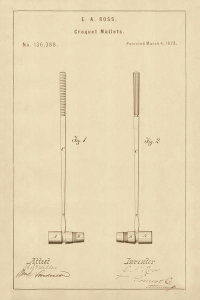 Department of the Interior. Patent Office. - Vintage Patent Illustrations: Croquet Mallets, 1873