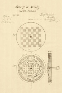 Department of the Interior. Patent Office. - Vintage Patent Illustrations: Game-Board, 1871