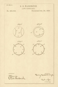 Department of the Interior. Patent Office. - Vintage Patent Illustrations: Lawn Tennis Ball, 1889