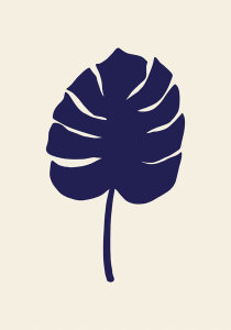 Uppsala Studio - Monstera Leaf Dark Blue