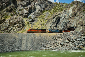 Carol Highsmith - A freight train emerges from a tunnel in north-central Wyoming, 2016