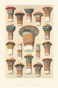 Owen Jones - Plate VI, Egyptian No. 3, from "The Grammar of Ornament by Owen Jones", ca. 1856