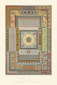 Owen Jones - Plate XXV, Pompeian No. 3 from "The Grammar of Ornament", ca. 1856