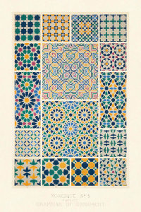 Owen Jones - Plate XLIII, Moresque No. 5 from "The Grammar of Ornament", ca. 1856