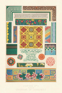 Owen Jones - Plate LXI, Chinese No. 3 from "The Grammar of Ornament", ca. 1856