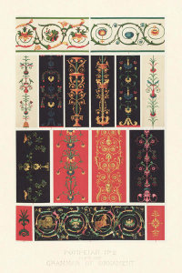 Owen Jones - Plate XXIV - Pompeian No 2, from "the grammar of ornament", ca. 1856