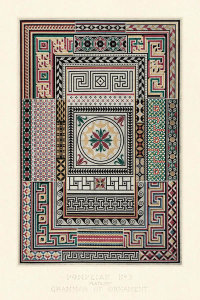 Owen Jones - Plate XXV - Pompeian No 3, from "the grammar of ornament", ca. 1856