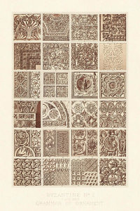 Owen Jones - Plate XXVIII, Byzantine No 1, from "The Grammar of Ornament", ca. 1856