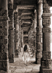 Marc Moreau - At the Temple, India (BW)