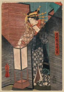 Utagawa Kunisada - Andon (Woman walking by lamplight), ca. 1830-1844
