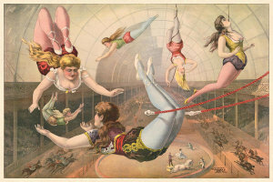 Courier Litho. Co. - Circus Acts: Women on the Trapeeze, ca. 1890