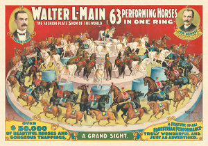 Courier Litho. Co. - Walter L-Main Circus: 63 Performing Horses in One Ring, ca. 1899