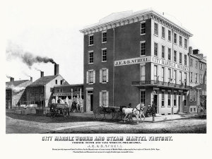 William H. Rease - J.E. and B. Schell. City Marble Works and Steam Mantel Factory, 1854