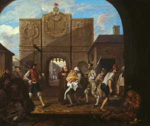 William Hogarth - O the Roast Beef of Old England (The Gate of Calais), 1748