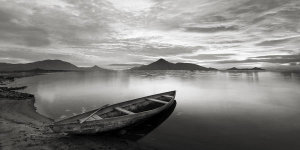 Pangea Images - Sunset on a Lake, Scotland (B&W)