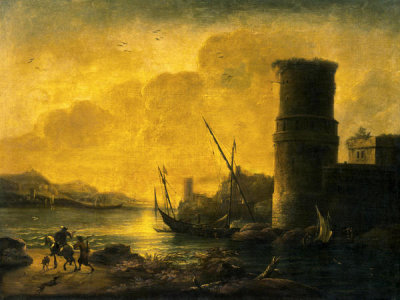 Salvator Rosa - Bay at Sunset, 1549