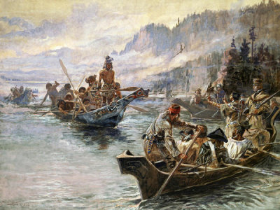 Charles M. Russell - Lewis and Clark on the Lower Columbia