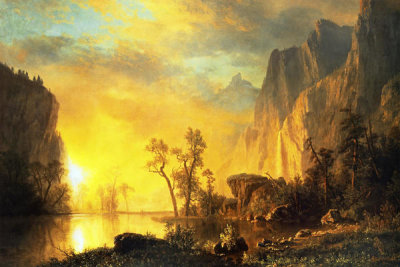 Albert Bierstadt - Sunset in the Rockies