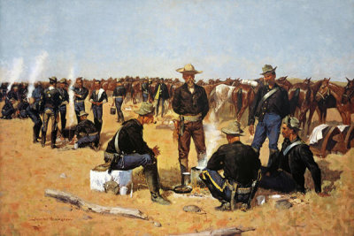 Frederic Remington - A Calvaryman's Breakfast On The Plains