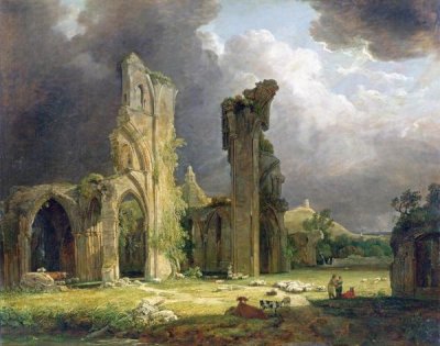 George Arnald - Glastonbury Abbey With The Tor Beyond