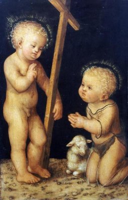 Lucas Cranach - The Christ Child Blessing The Infant Saint John The Baptist