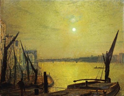 John Atkinson Grimshaw - Southwark Bridge From Blackfriars By Night