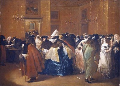 Francesco Guardi - Ladies and Gentlemen In Carnival Costume In The Ridotto, Venice