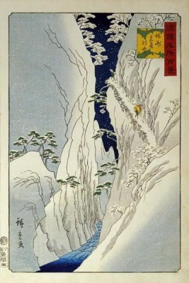 Hiroshige - Kiso Gorge In New Snow