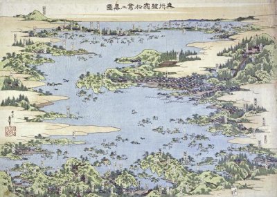 Hokusai - Map of Shiogama and Matsushima In Oshu