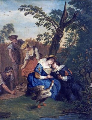 Jan Josef Horemans - A Courting Couple Beneath a Tree