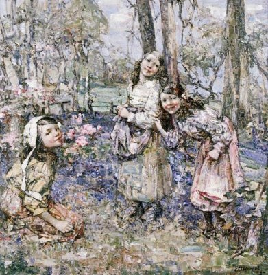 Edward Atkinson Hornel - Gathering Bluebells