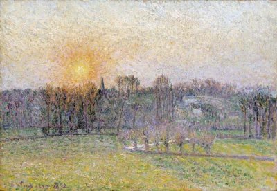 Camille Pissarro - Sunset, Bazincourt