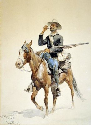 Frederic Remington - A Mounted Infantryman