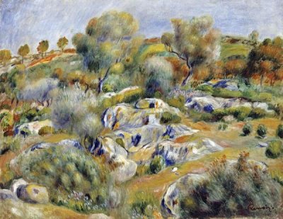 Pierre-Auguste Renoir - Brittany Landscape With Trees and Rocks