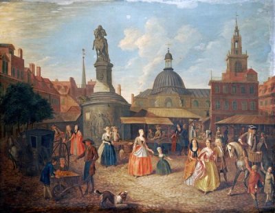 Joseph Van Aken - View of Stocks Market With The Statue of King Charles II