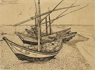 Vincent Van Gogh - Boats On The Beach at Saintes-Maries-De-La-Mer