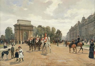 Felippo Baratti - The Life Guards Passing Hyde Park Corner, London